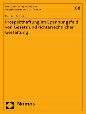 cover image of Prospekthaftung im Spannungsfeld von Gesetz und richterrechtlicher Gestaltung